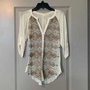 Anthropologie Embroidered Blouse